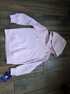 Champion Light Pink Pullover Hoodie with Script Logo Toddler Size 4 NWT